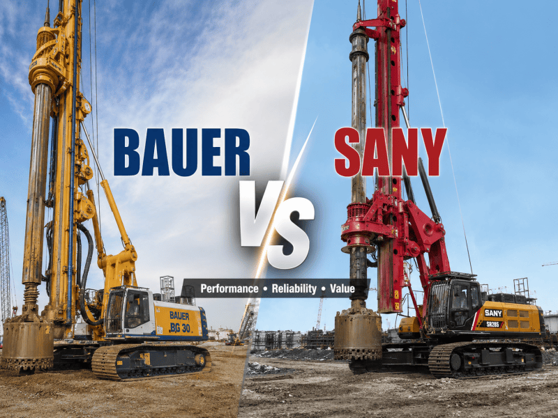 Bauer BG30 vs SANY SR285 rotary drilling rig comparison – performance, reliability and value
