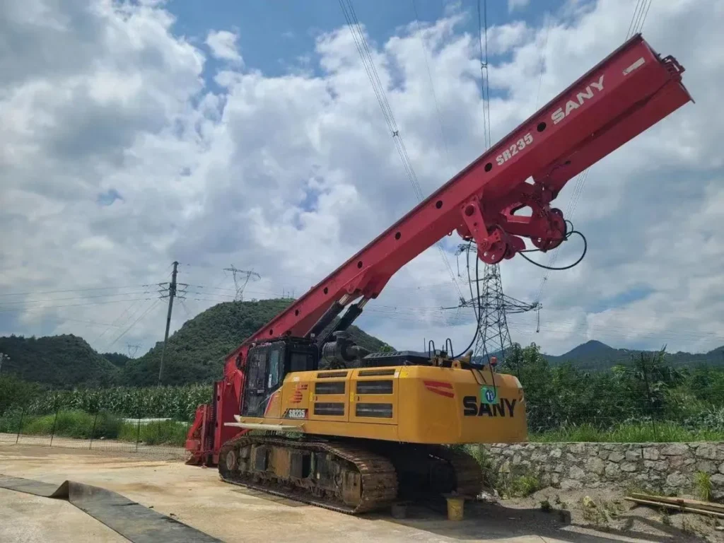 Used SANY SR235 rotary drilling rig for bridge foundation construction