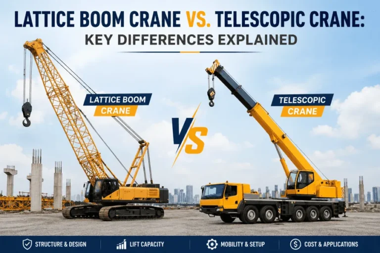 Lattice boom crawler crane vs telescopic mobile crane comparison for construction and heavy lifting projects